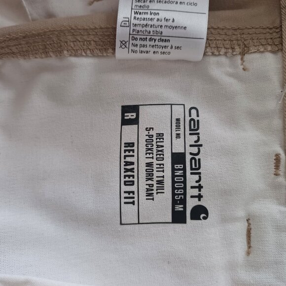Carhartt Pant Men 40x32 Relaxed Fit Twill Work Pant Beige Workwear - Picture 6 of 6
